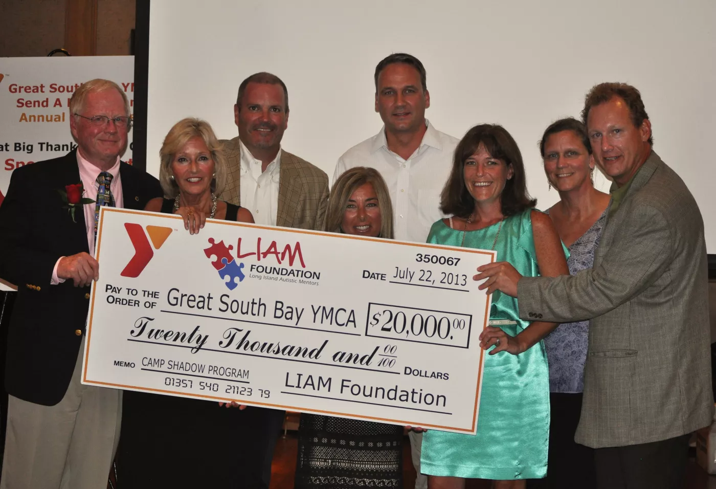 Great South Bay YMCA 2013 Golf Outing Check