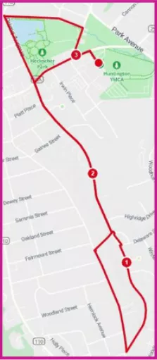 Huntington YMCA 5K Race Map 2026